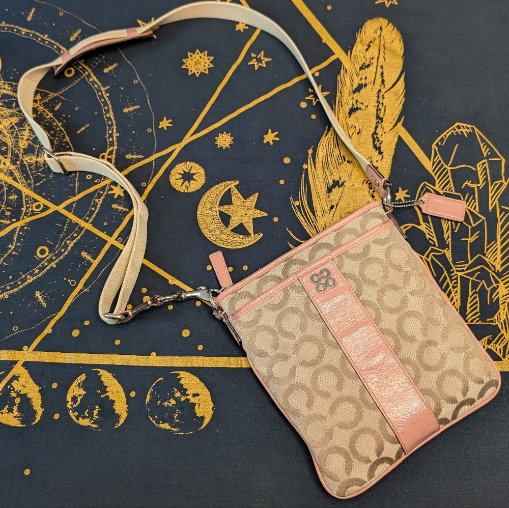 Coach Pink Julia Op Art Swingpack Crossbody